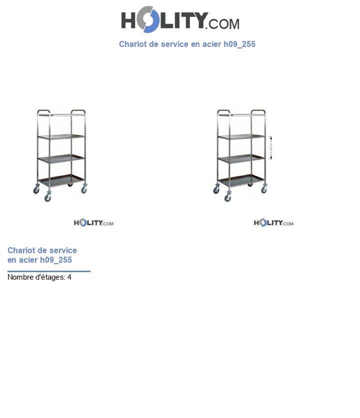 Chariot de service en acier h09_255