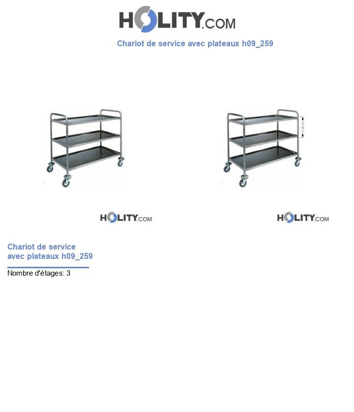 Chariot de service avec plateaux h09_259