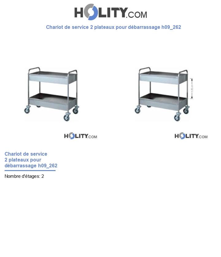 Chariot de service 2 plateaux pour débarrassage h09_262