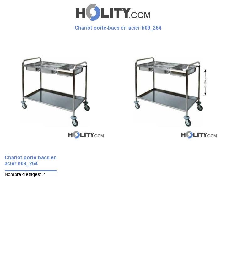 Chariot porte-bacs en acier h09_264
