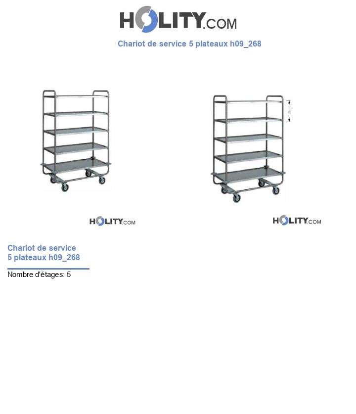 Chariot de service 5 plateaux h09_268