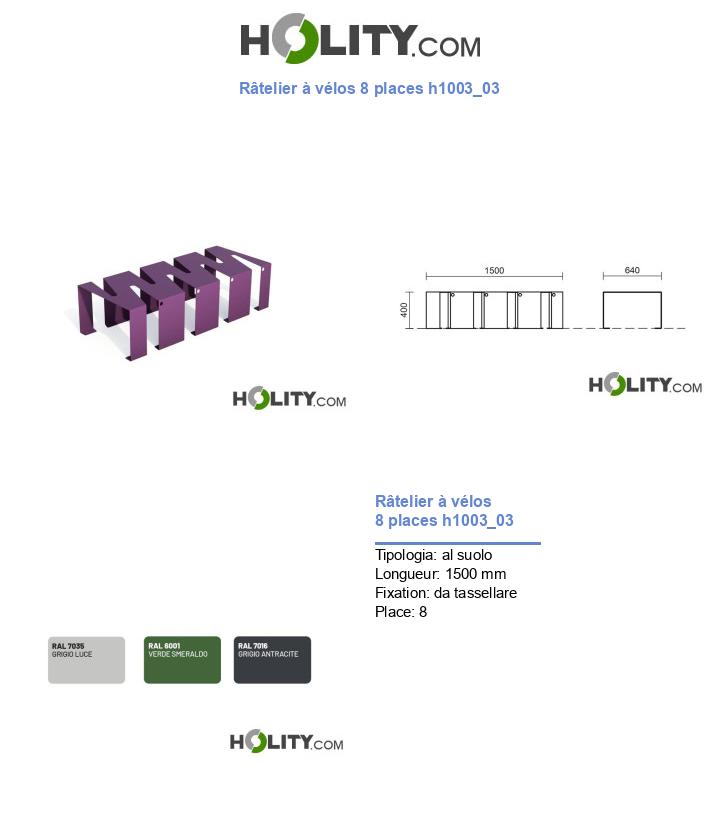 Râtelier à vélos 8 places h1003_03