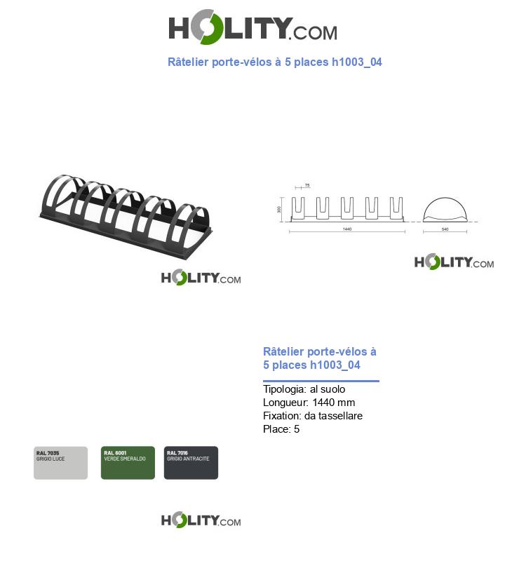 Râtelier porte-vélos à 5 places h1003_04