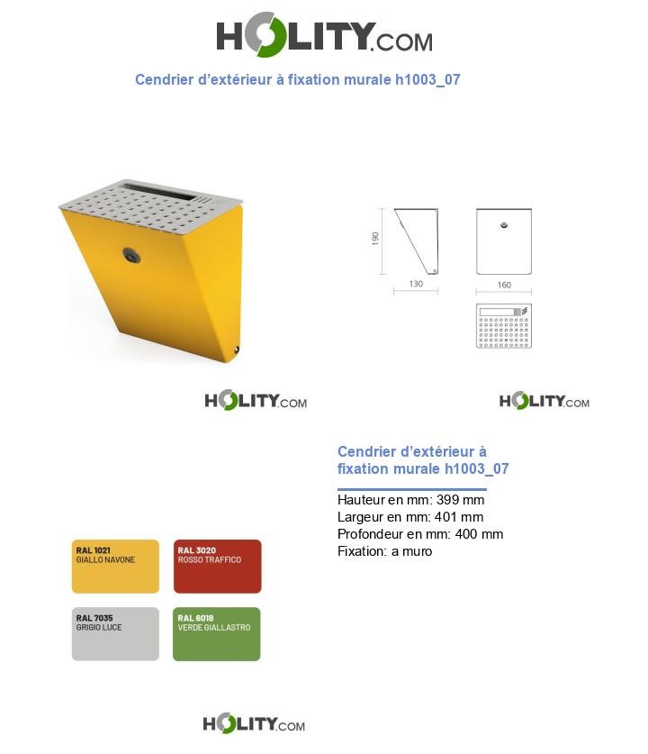 Cendrier d’extérieur à fixation murale h1003_07