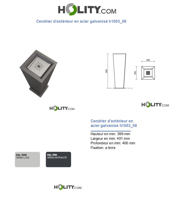 Cendrier d’extérieur en acier galvanisé h1003_08