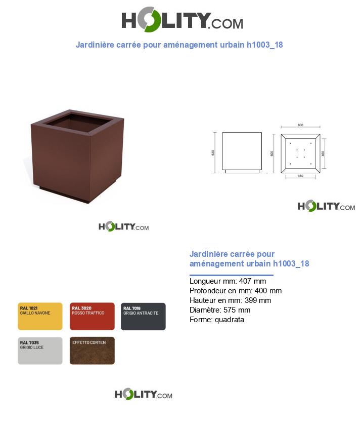 Jardinière carrée pour aménagement urbain h1003_18
