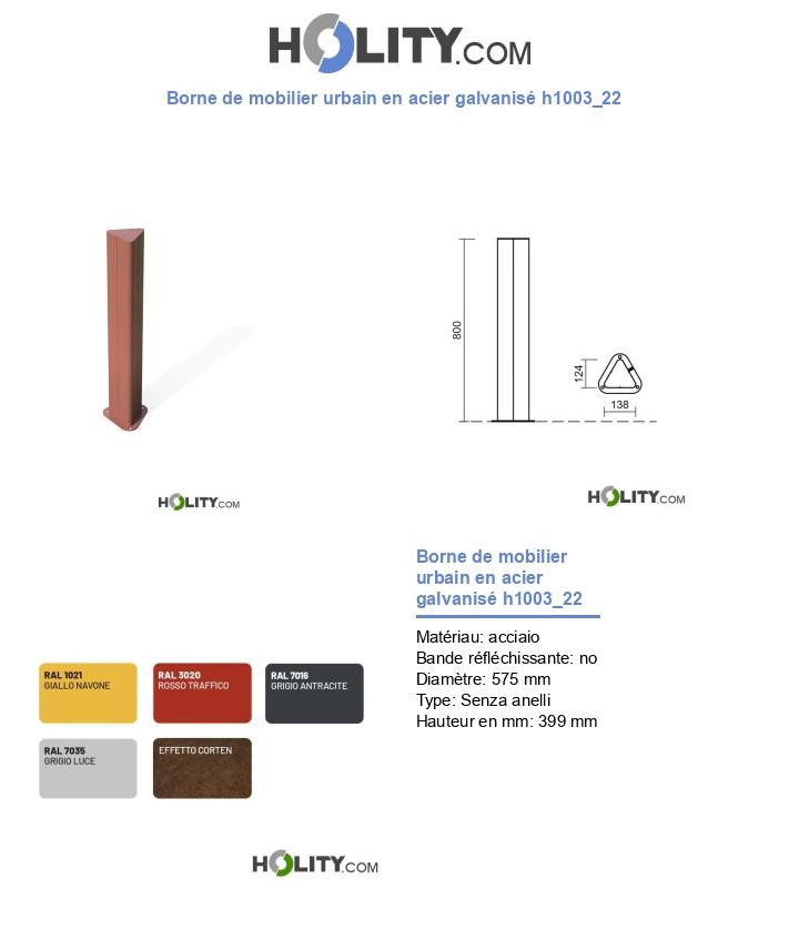 Borne de mobilier urbain en acier galvanisé h1003_22