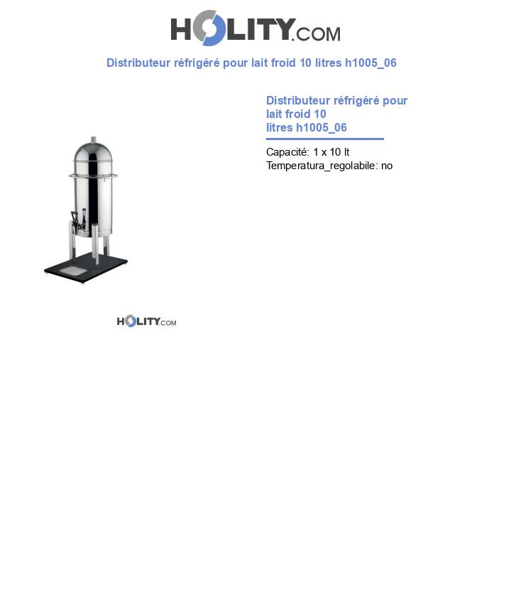 Distributeur réfrigéré pour lait froid 10 litres h1005_06