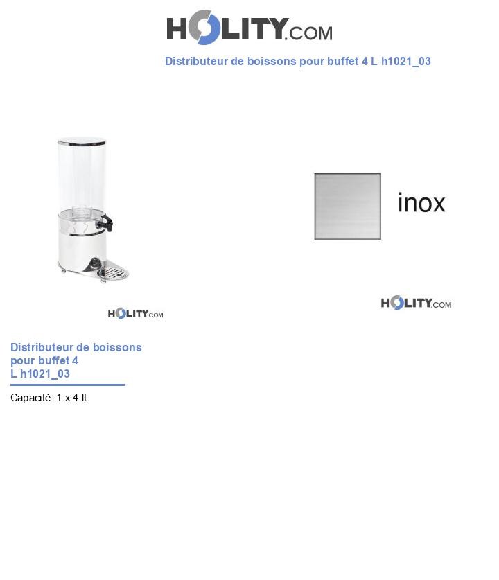 Distributeur de boissons pour buffet 4 L h1021_03