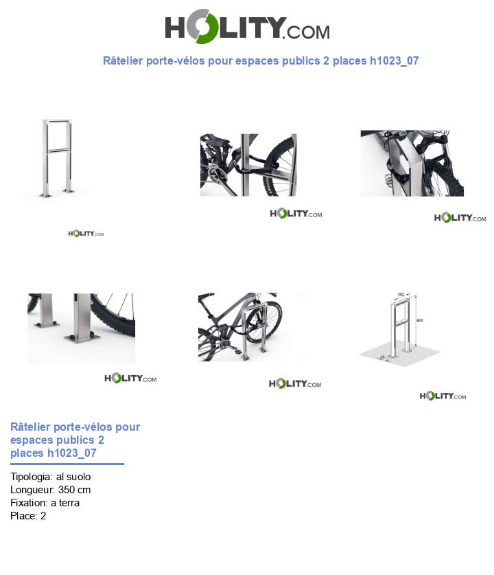 Râtelier porte-vélos pour espaces publics 2 places h1023_07