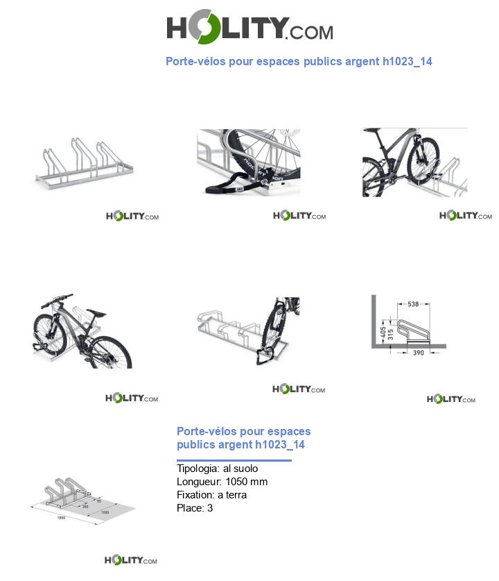 Porte-vélos pour espaces publics argent h1023_14