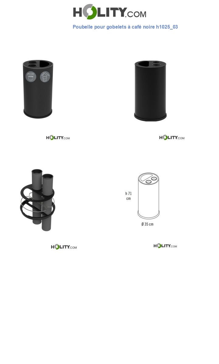 Poubelle pour gobelets à café noire h1025_03