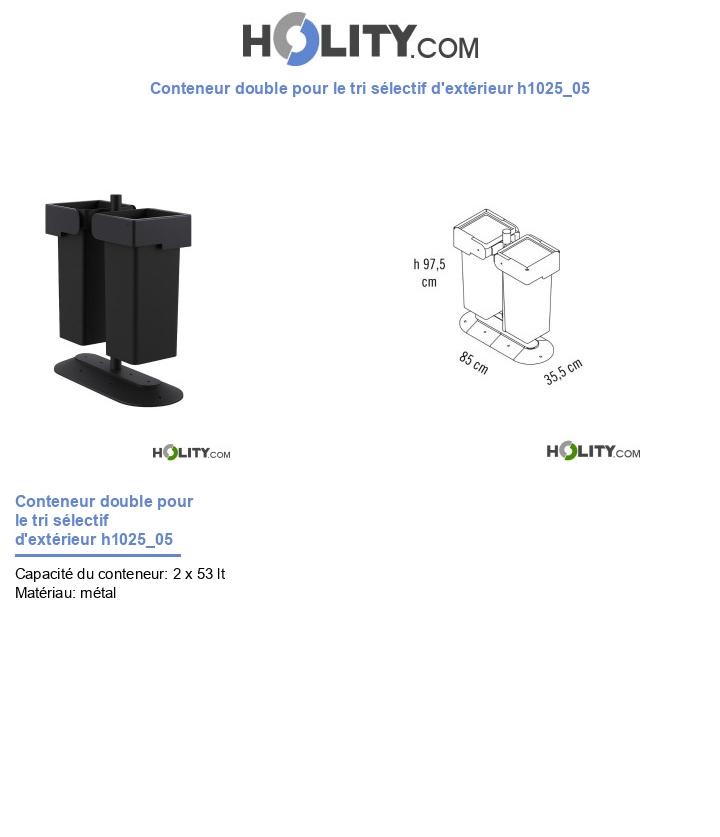 Conteneur double pour le tri sélectif d'extérieur h1025_05