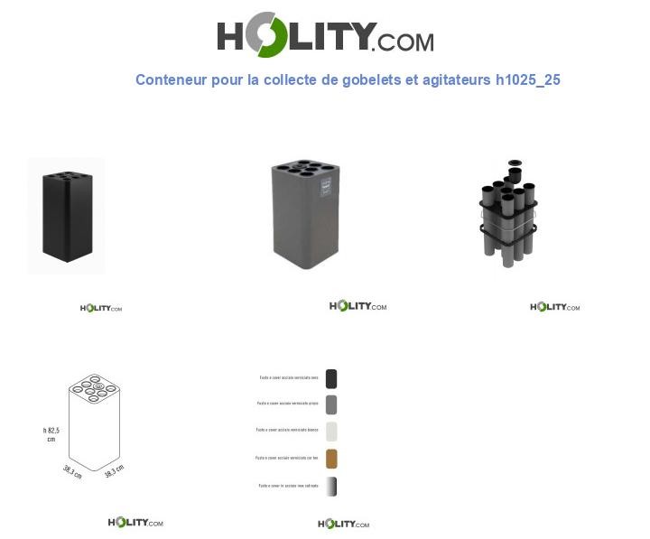 Conteneur pour la collecte de gobelets et agitateurs h1025_25