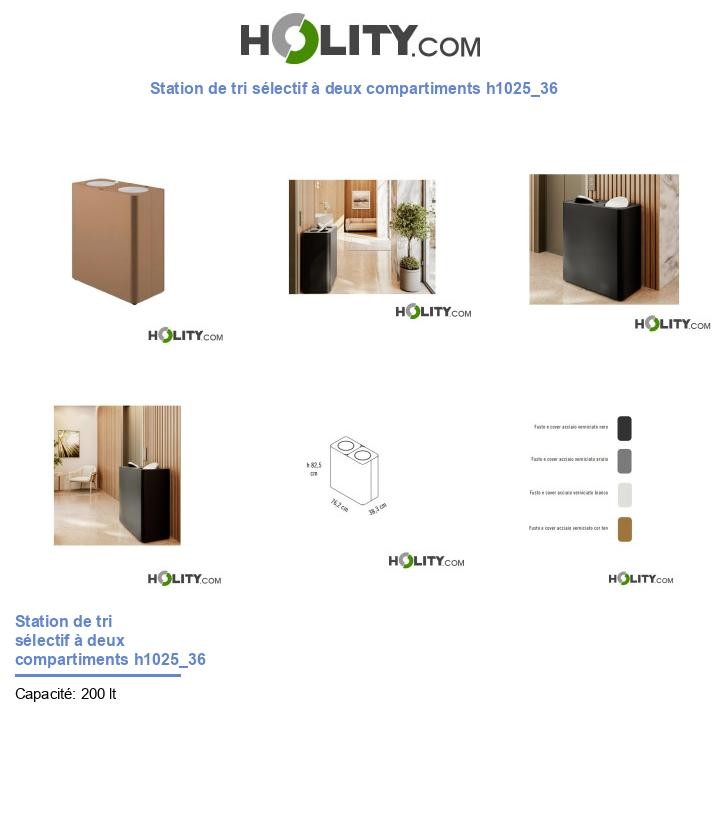 Station de tri sélectif à deux compartiments h1025_36