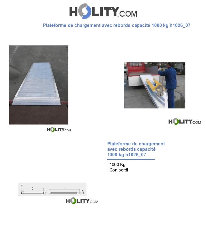 Plateforme de chargement avec rebords capacité 1000 kg h1026_07