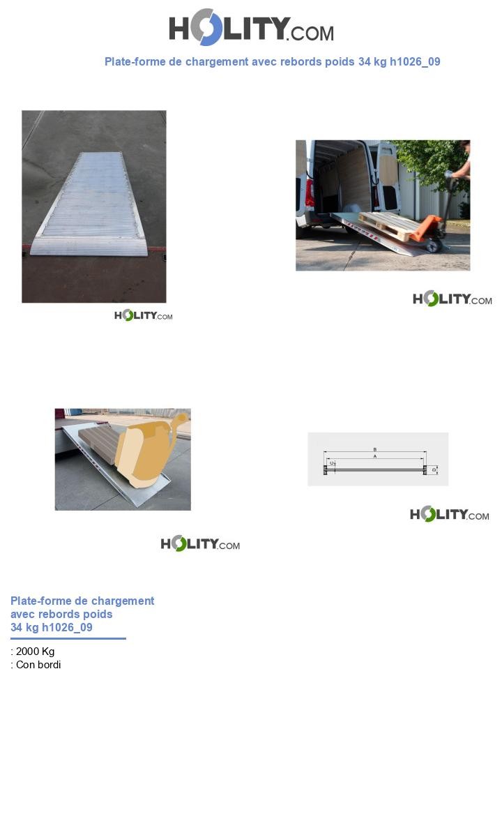 Plate-forme de chargement avec rebords poids 34 kg h1026_09