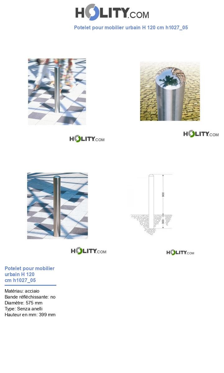 Potelet pour mobilier urbain H 120 cm h1027_05