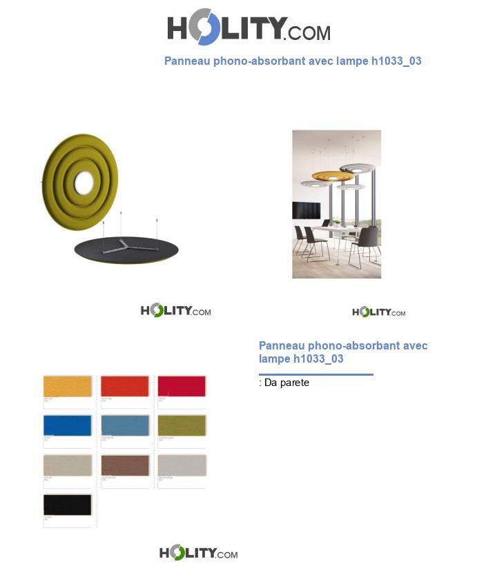 Panneau phono-absorbant avec lampe h1033_03