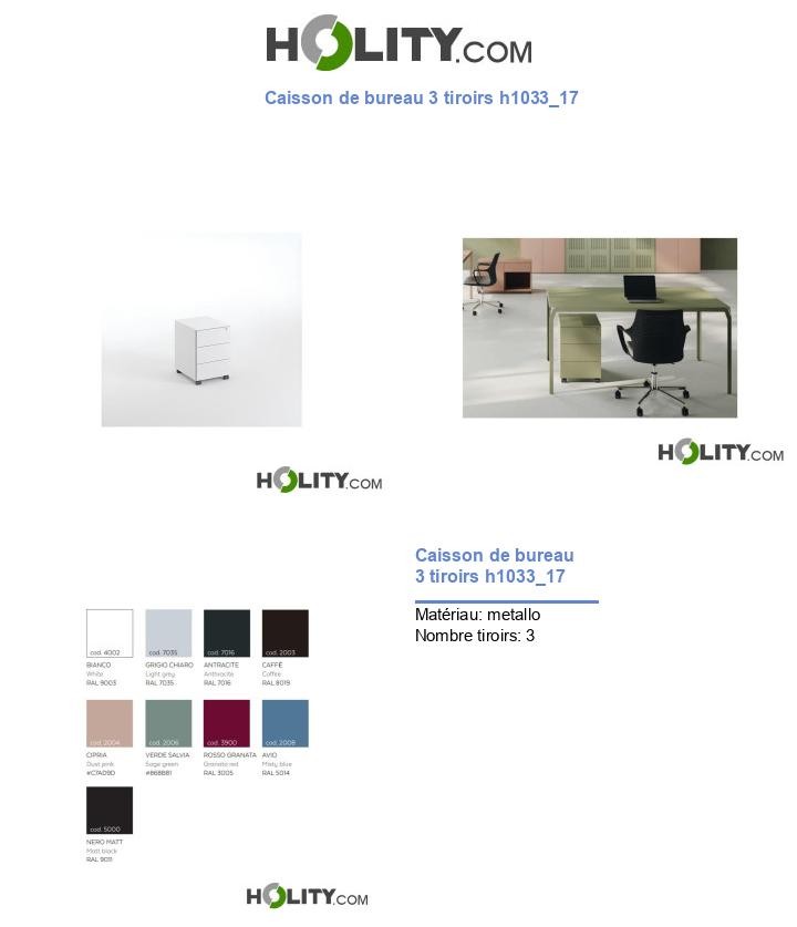 Caisson de bureau 3 tiroirs h1033_17