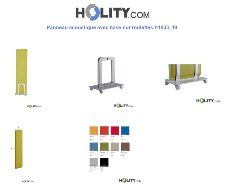 Panneau acoustique avec base sur roulettes h1033_19