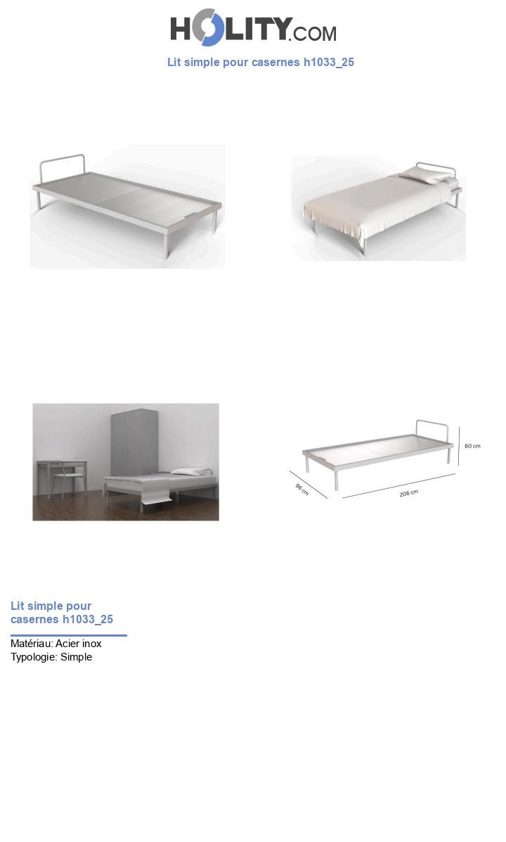 Lit simple pour casernes h1033_25