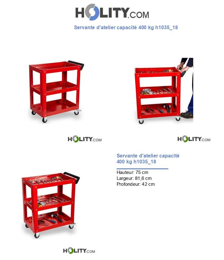 Servante d'atelier capacité 400 kg h1035_18