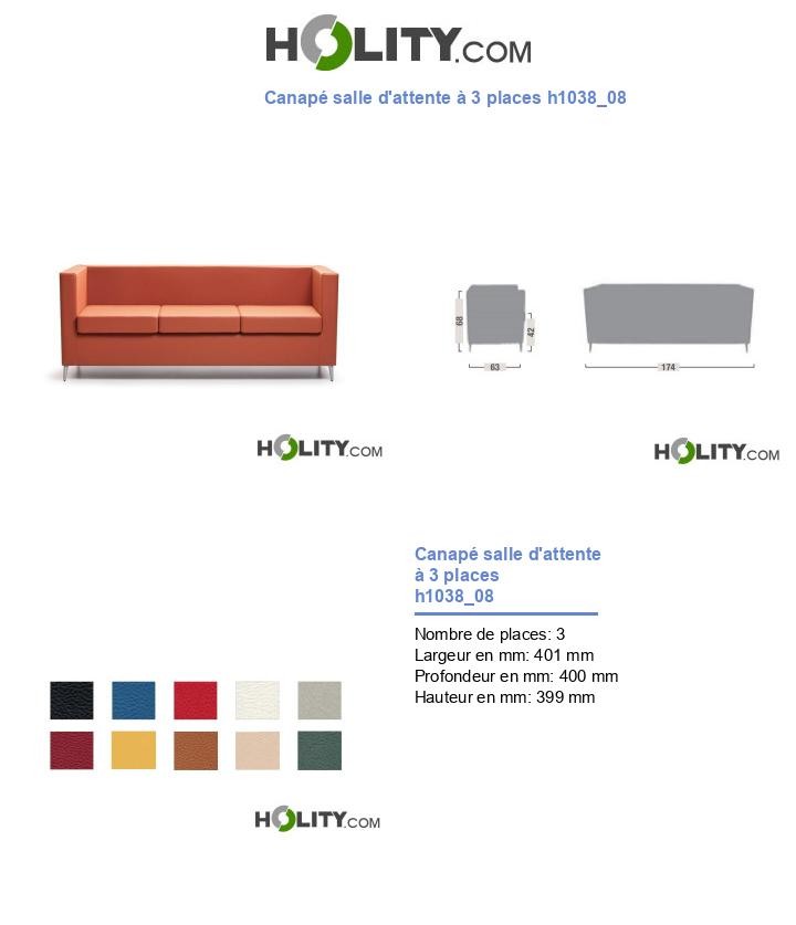 Canapé salle d'attente à 3 places h1038_08