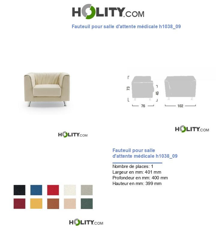 Fauteuil pour salle d'attente médicale h1038_09