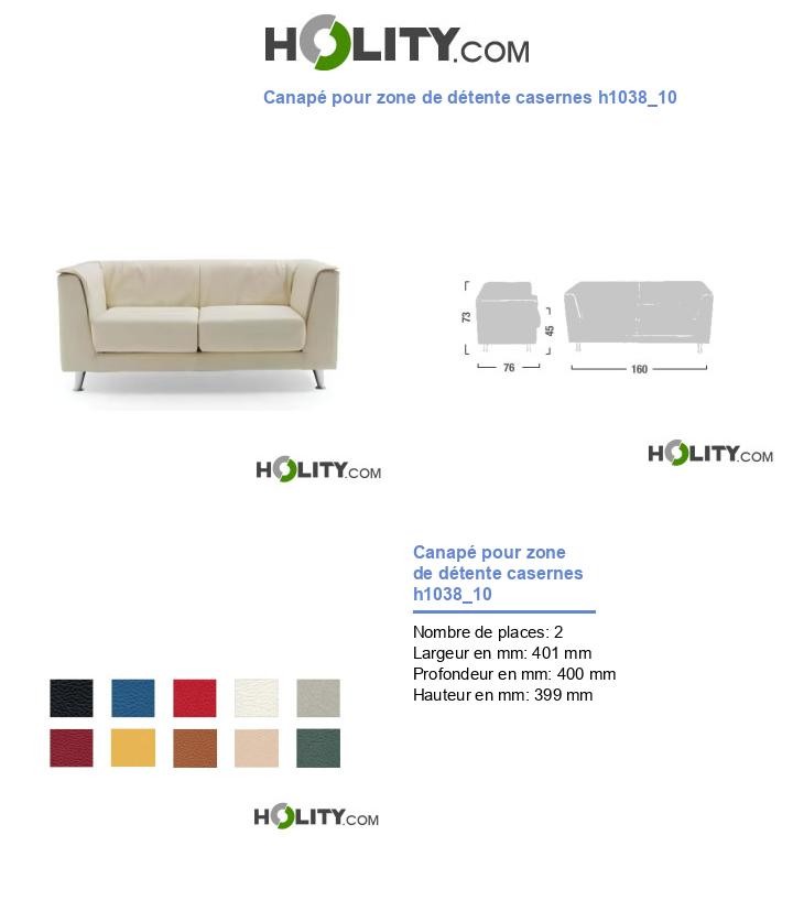 Canapé pour zone de détente casernes h1038_10