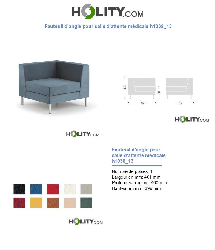 Fauteuil d'angle pour salle d'attente médicale h1038_13