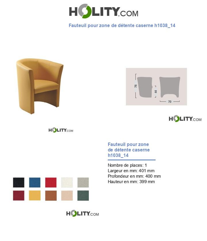 Fauteuil pour zone de détente caserne h1038_14