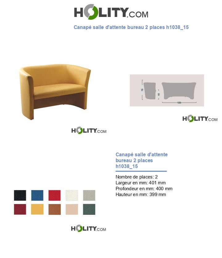 Canapé salle d'attente bureau 2 places h1038_15