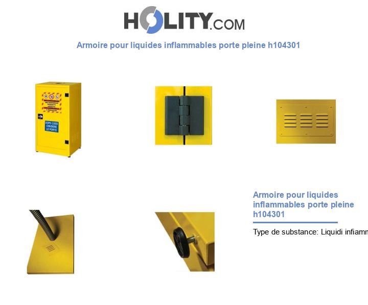 Armoire pour liquides inflammables porte pleine h104301