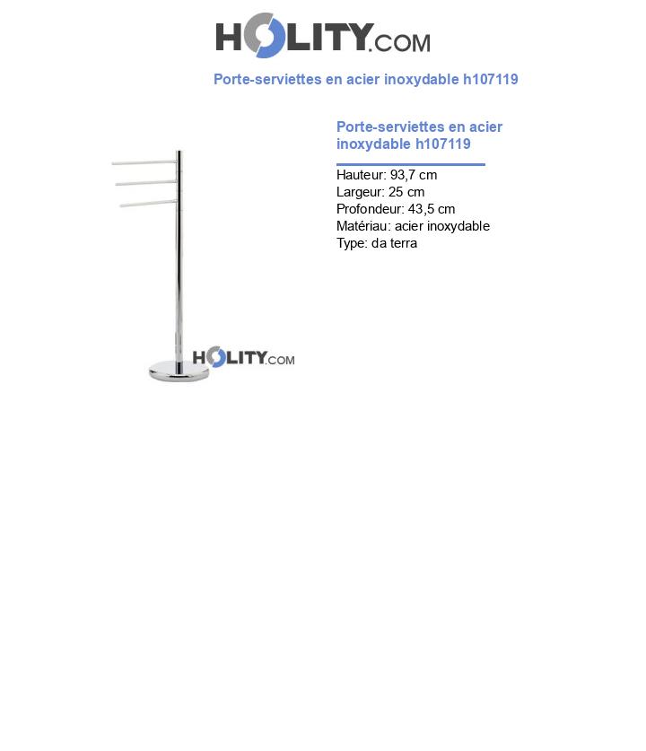 Porte-serviettes en acier inoxydable h107119