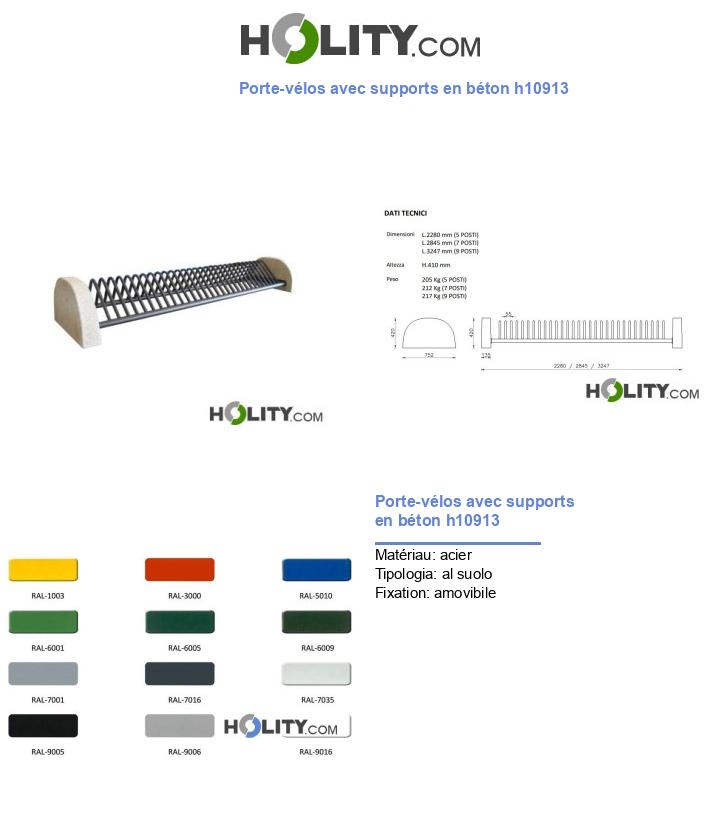 Porte-vélos avec supports en béton h10913