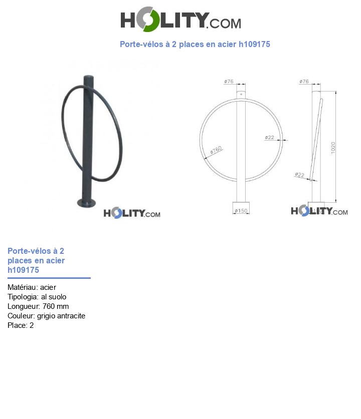 Porte-vélos à 2 places en acier h109175