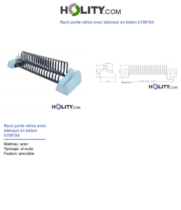 Rack porte-vélos avec latéraux en béton h109184