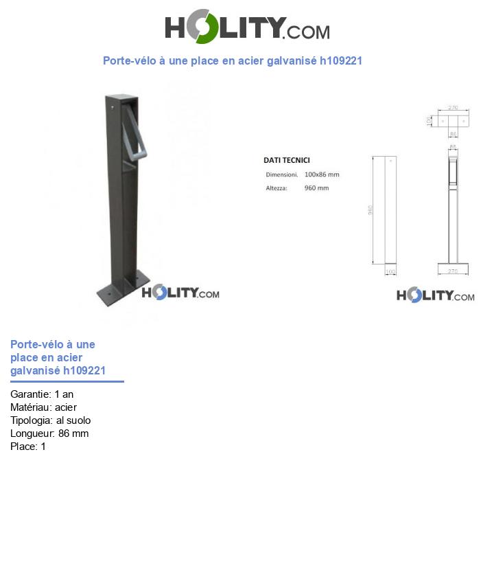 Porte-vélo à une place en acier galvanisé h109221