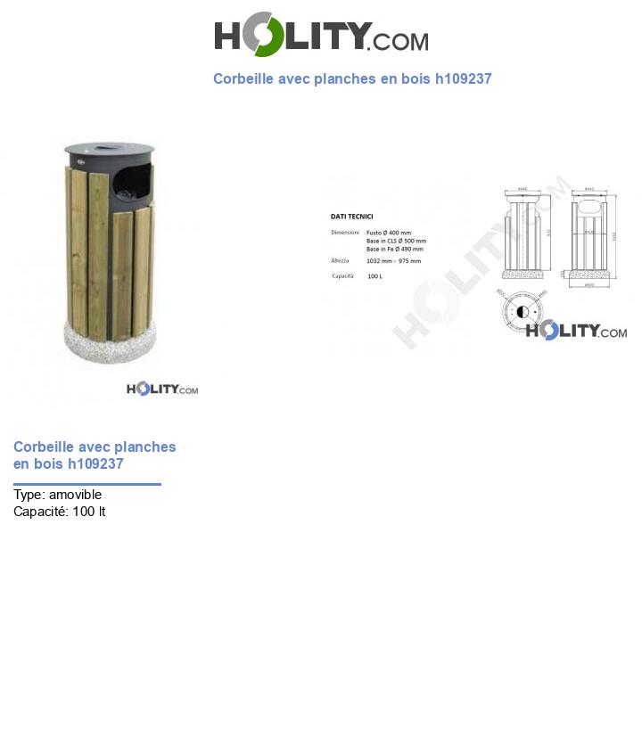 Corbeille avec planches en bois h109237