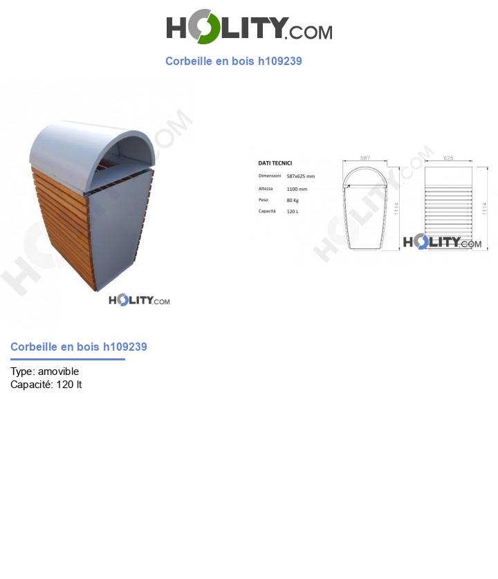 Corbeille en bois h109239