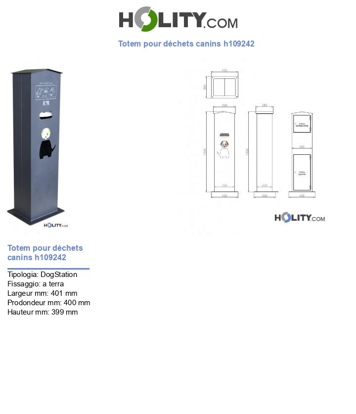 Totem pour déchets canins h109242