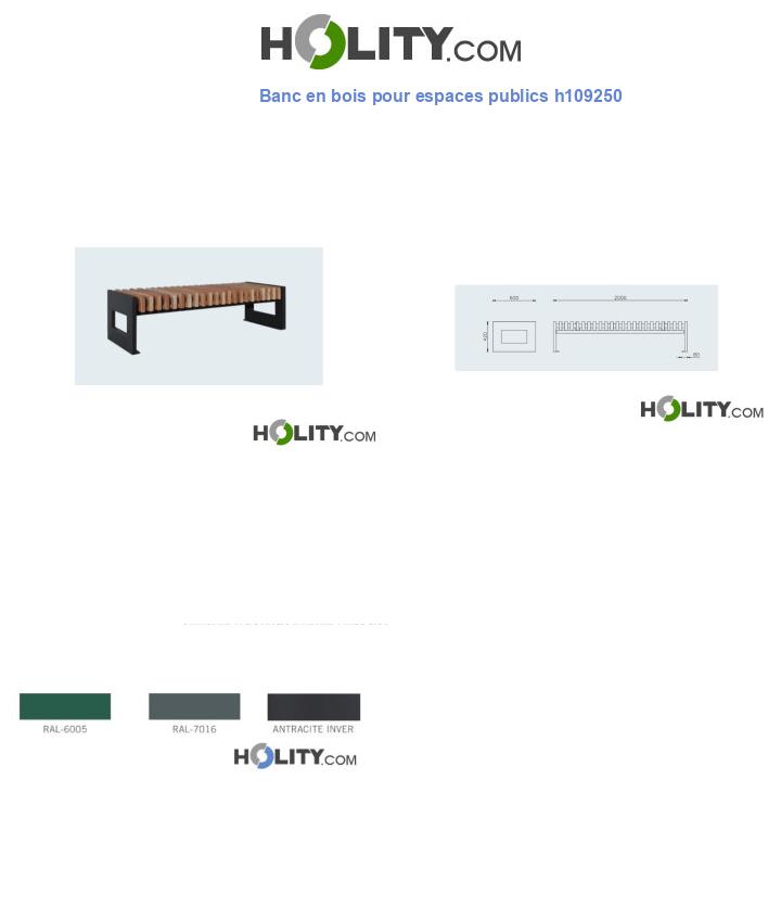 Banc en bois pour espaces publics h109250