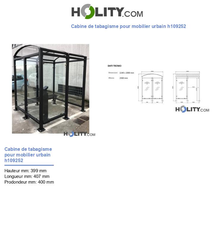 Cabine de tabagisme pour mobilier urbain h109252