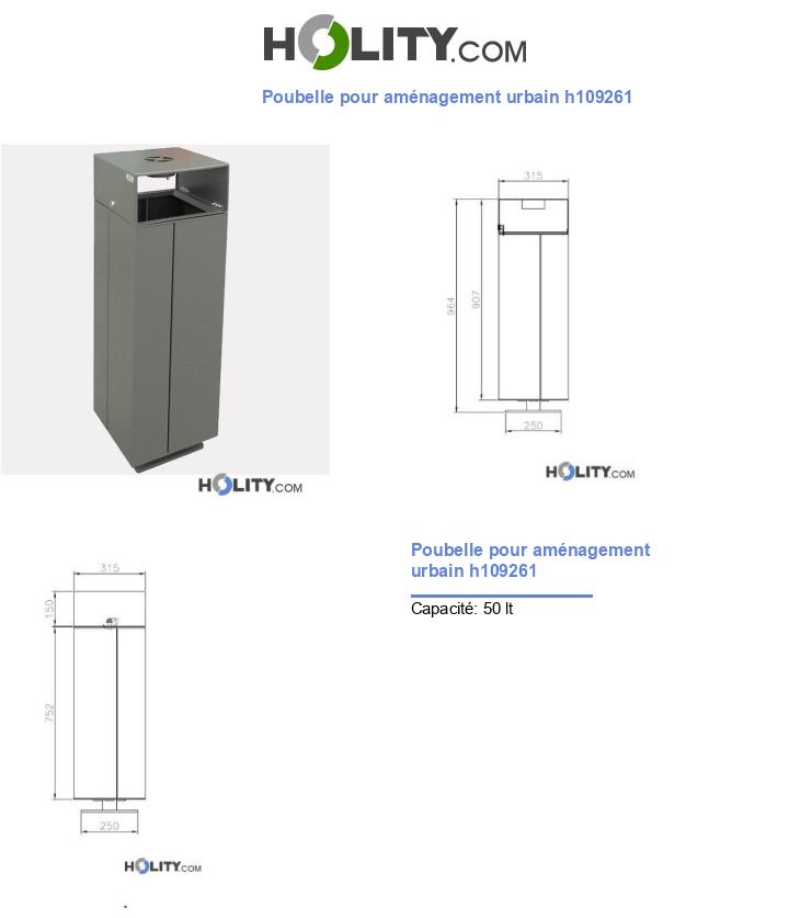 Poubelle pour aménagement urbain h109261