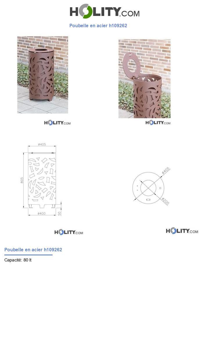 Poubelle en acier h109262
