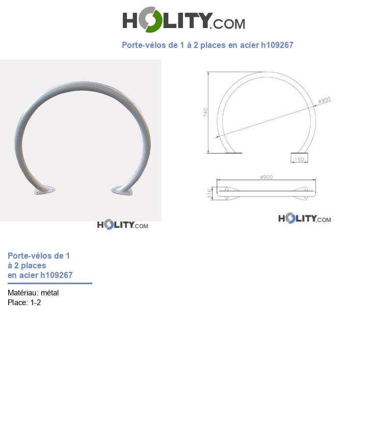 Porte-vélos de 1 à 2 places en acier h109267