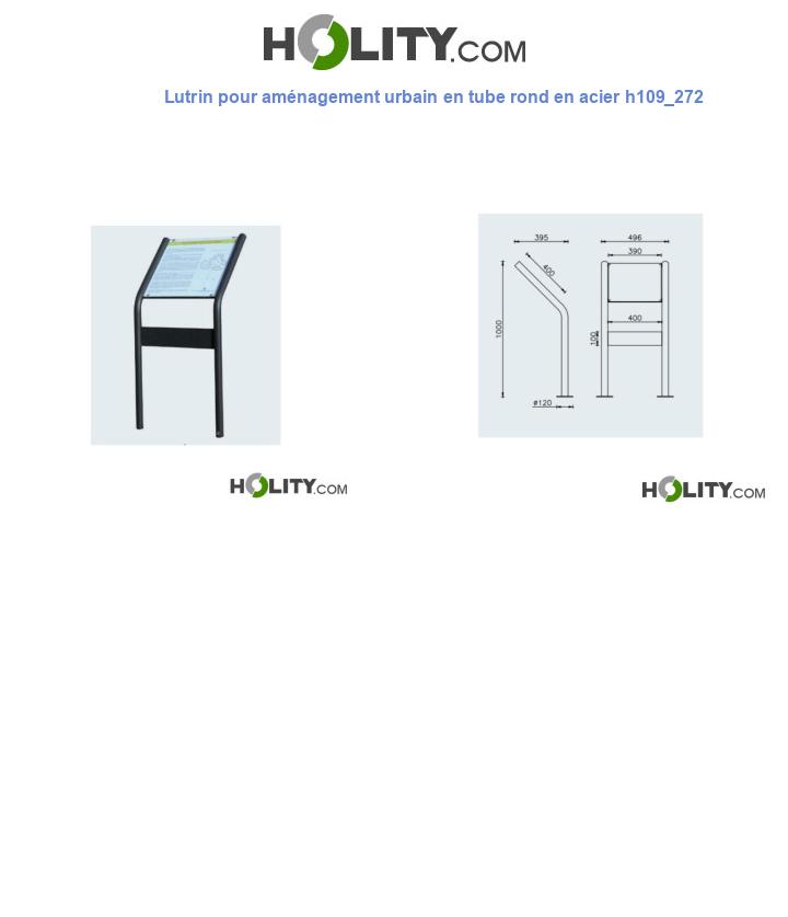 Lutrin pour aménagement urbain en tube rond en acier h109_272