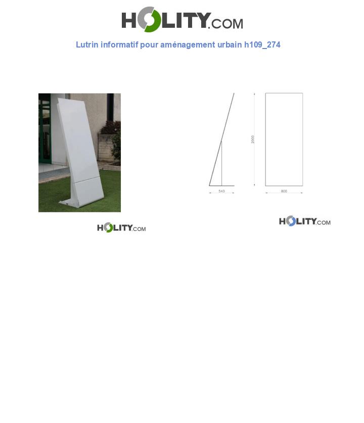 Lutrin informatif pour aménagement urbain h109_274