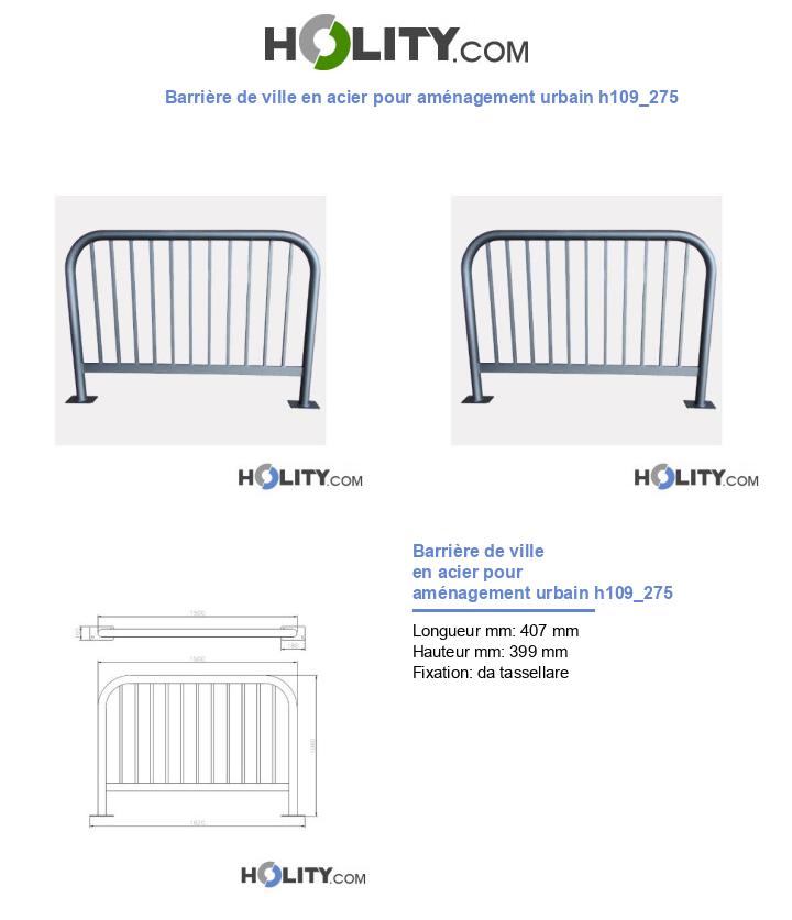 Barrière de ville en acier pour aménagement urbain h109_275